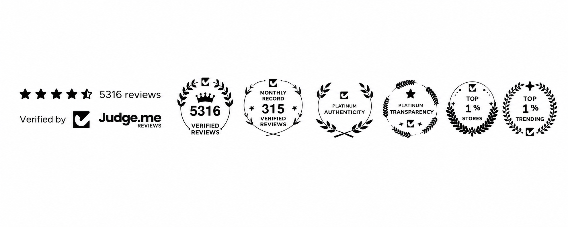 Judge.me verified reviews — Platinum Transparency, Top 1% stores